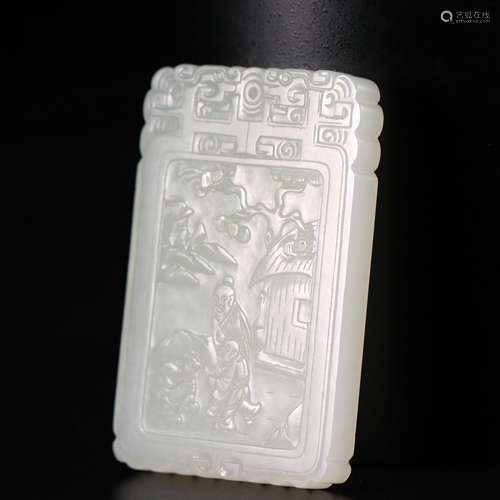 chinese hetian jade plaque