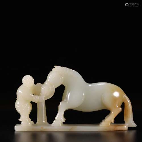 chinese hetian jade carving of horse