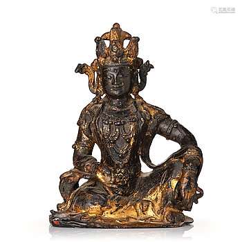 Avalokitshvara, kallförgylld brons. Mingdynastin (1368-1644)...