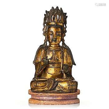 Guanyin, förgylld brons. Mingdynastin, 1500/1600-tal.