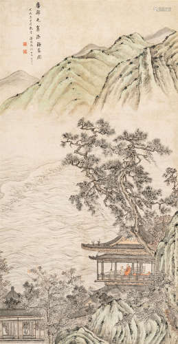 潘思牧（1756～1843）  筹添海屋图 设色纸本 立轴