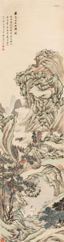 潘思牧（1756～1843） 玉女潭图 设色纸本 立轴