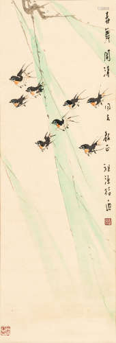 张祖源（1914～1984） 春舞 设色纸本 立轴