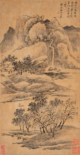 王 翚（1632～1717） 仿赵孟頫笔意 设色纸本 立轴