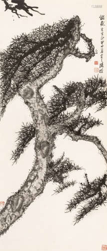 汤 涤（1878～1948） 苍松图 水墨纸本 立轴