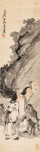 王一亭（1867～1938） 和合二仙 设色纸本 立轴