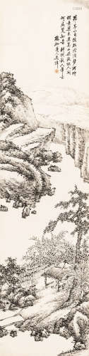 吴 梓（1894～1953） 拟耕烟散人笔意 水墨纸本 立轴