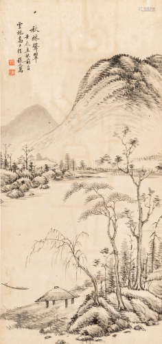 张之万（1811～1897） 秋林声翠 水墨纸本 立轴