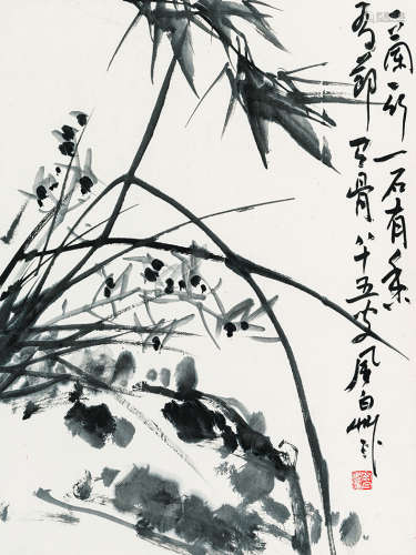 蒋风白（1915～2004） 三君子图 水墨纸本 立轴