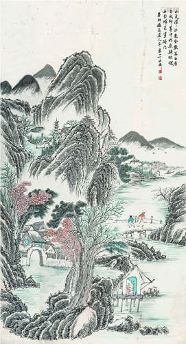 丁俟斋（1899～1927） 略师梅花道人本 设色纸本 立轴
