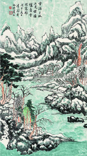 赵清阁（1914～1999） 雪景山水 设色纸本 立轴