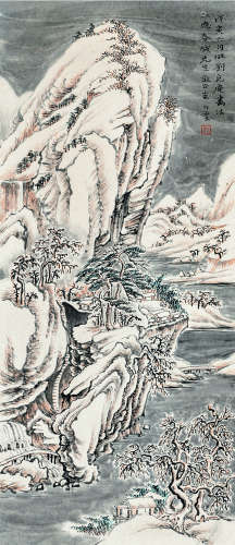 朱竹云（1898～1952） 雪景山水 设色纸本 立轴