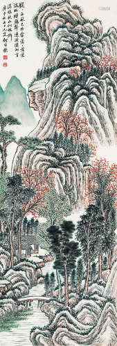 何维朴（1844～1925） 秋山图 设色纸本 立轴