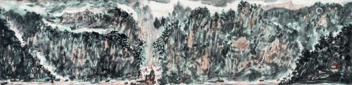 张文俊（1919～2009） 峡江图 设色纸本 镜心