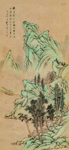 朱昂之（1764～1841后）  青绿山水 设色纸本 立轴