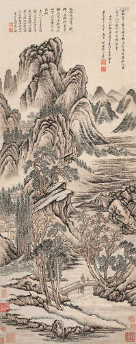 王 翚（1632～1717） 仿江贯道笔意 设色纸本 立轴