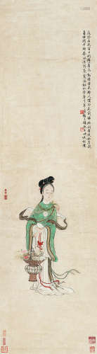 姜 壎（1764～1821）  瑶池献寿 设色纸本 立轴