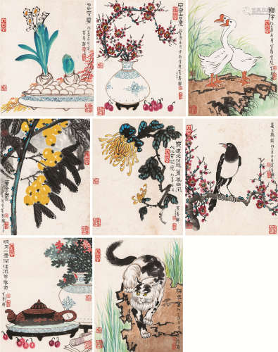 黄养辉（1911～2001） 小品八开 设色纸本 镜心