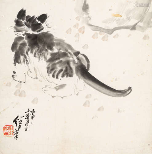 刘继卣（1918～1983） 虎背小影 设色纸本 立轴