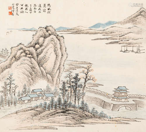 陆小曼（1903～1965） 山水小品 设色纸本 镜心