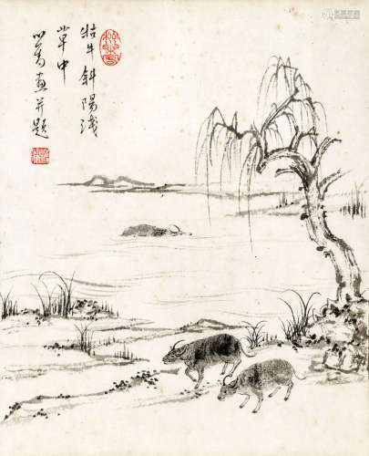 溥 儒（1887～1963） 牧牛图 水墨纸本 镜心