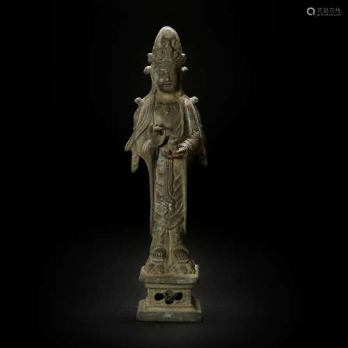 Copper Standing Buddha Statue from Liao