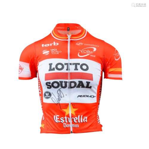 Thomas de Gendt. Maillot porté avec l'équipe Lotto…