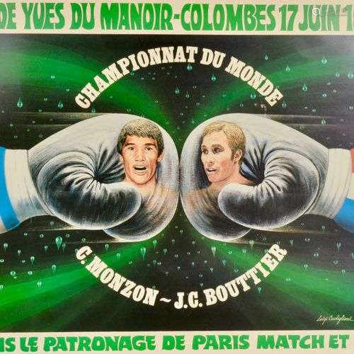 Affiche cartonnée du Championnat du Monde entre Ca…