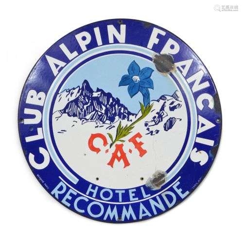 Exceptionnelle plaque émaillée du Club Alpin Franç…