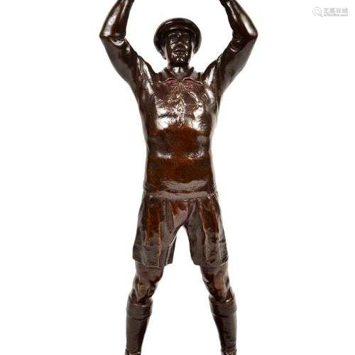 Sculpture en bronze. «Le Gardien de but». Circa 19…