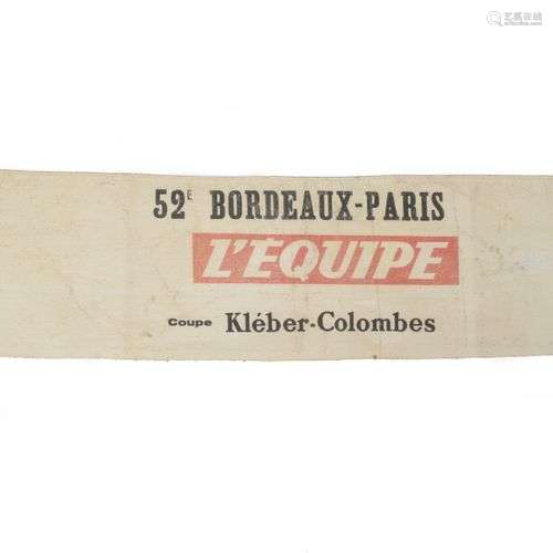 Brassard officiel de Bordeaux Paris 1952 remporté …