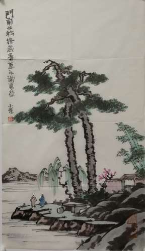 丰子恺 山水 画心