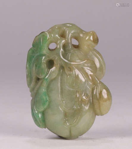 JADEITE CARVED FRUIT PENDANT