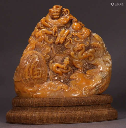 TIANHUANG STONE CARVED DRAGON SEAL