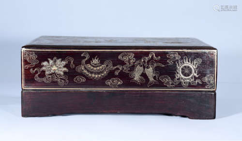 WOOD WITH GILT DECORATED BOX