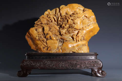 TIANHUANG STONE CARVED FIGURE STORY SCHOLAR ROCK