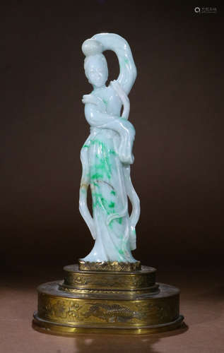 JADEITE CARVED FIGURE SHAPED STATUE