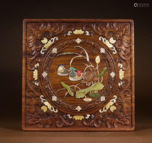 HUANGHUALI WOOD CARVED BOX WITH COVER