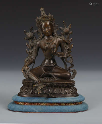 COPPER CAST TARA BUDDHA STATUE