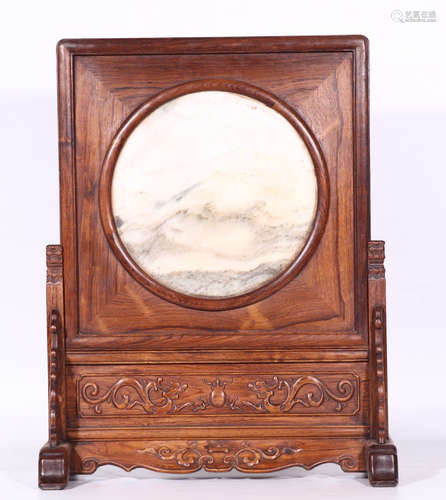 HUANGHUALI WOOD WITH MARBLE SCREEN