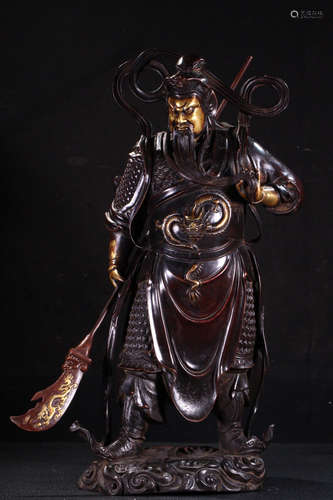 GILT BRONZE CAST GUANGONG STATUE