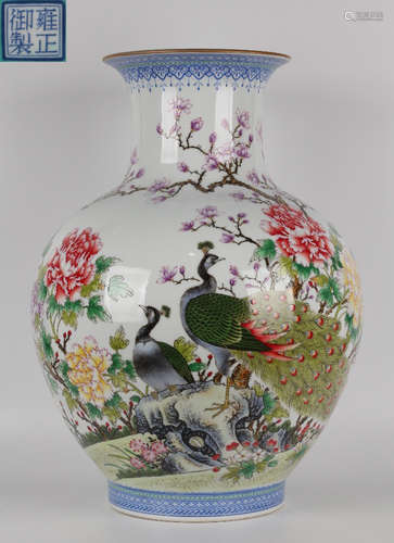 YONGZHENGYUZHI MARK ENAMELED GLAZE VASE