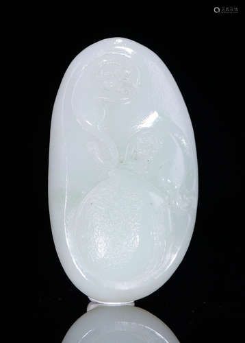 HETIAN JADE PENDANT CARVED WITH MONKEY