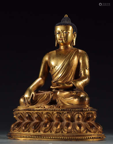 GILT BRONZE BUDDHA STATUE