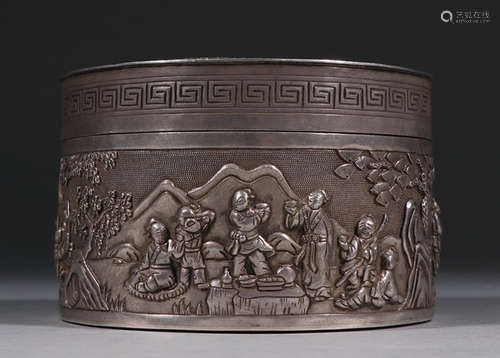 SILVER BOX CARVED WITH STORY