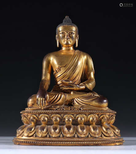 GILT BRONZE PHARMACIST BUDDHA STATUE