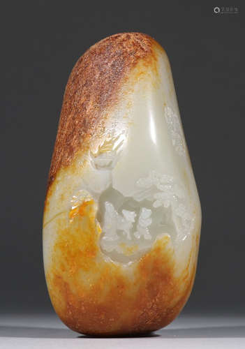 HETIAN JADE PENDANT CARVED WITH STORY&POETRY