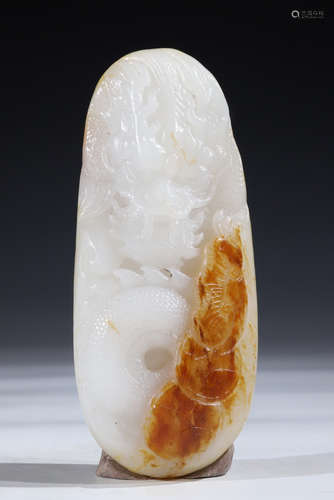 HETIAN JADE PENDANT CARVED WITH DRAGON