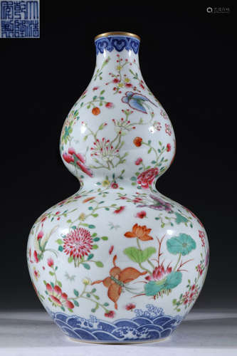 DAQINGQIANLONGNIANZHI MARK ENAMELED GLAZE VASE