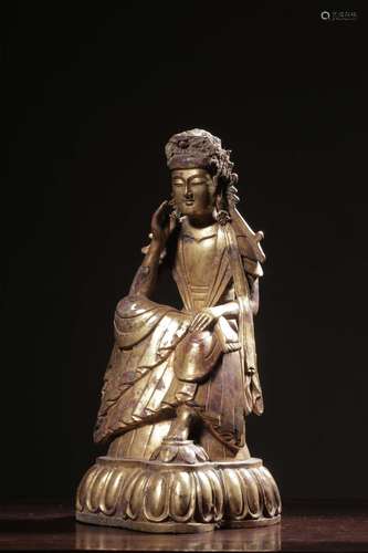 Qing Dynasty, Gilt Bronze Buddha Ornament